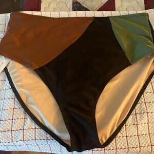 Livy and Kate Geometric, Mid-Rise Swim Bottoms, XL